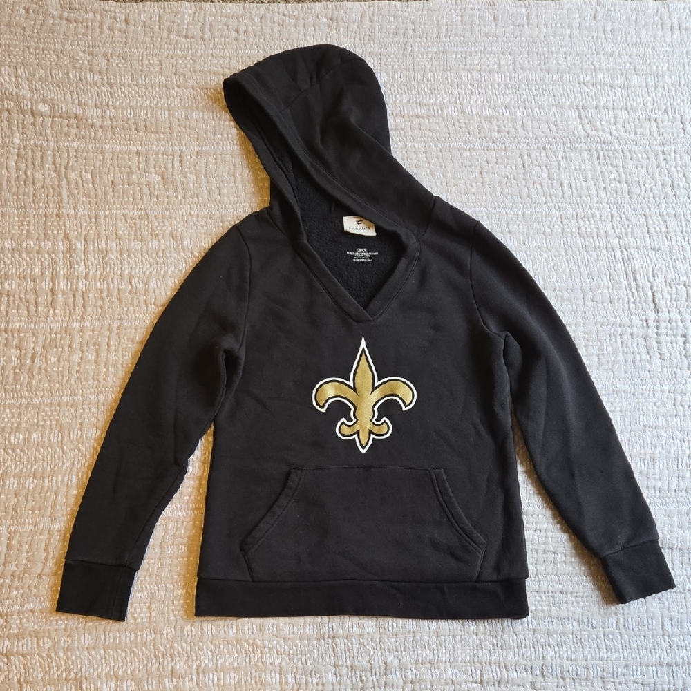 New Orleans Saints Sports Fanatics Black V-Neck Hoodie